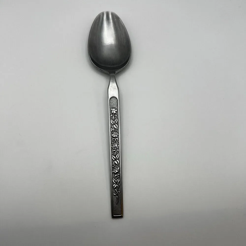 DISC Maria Grande Japan Stainless Serving Spoon Floral Replacement Flatware